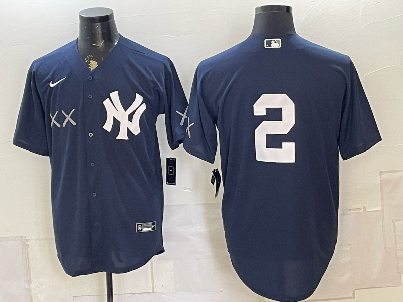 Men 2026 New York Yankees #2 Jeter blue Nike MLB Jersey 0804021->new york yankees->MLB Jersey